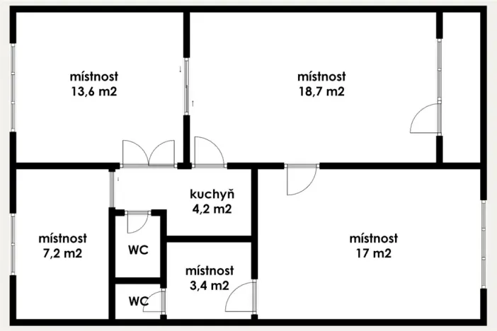 Prodej kanceláře, Most, Obránců míru, 68 m2