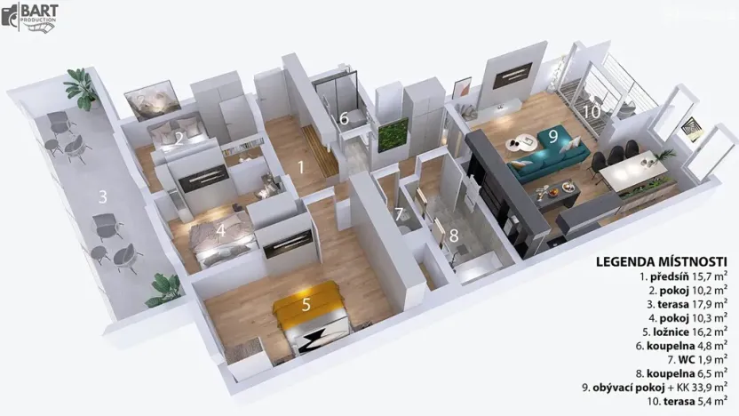 Pronájem bytu 4+kk, Brno, Placzkova, 112 m2
