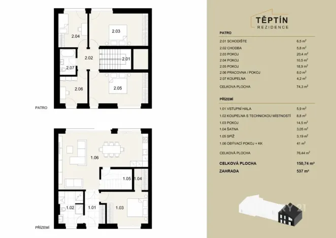 Prodej rodinného domu, Kamenice - Těptín, 151 m2
