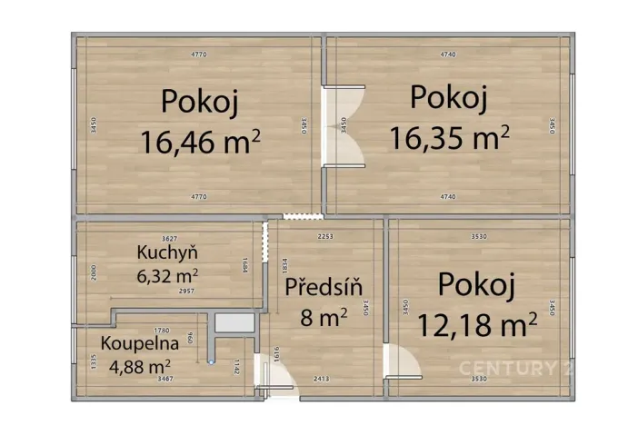 Pronájem bytu 3+1, Plzeň, Spolková, 64 m2