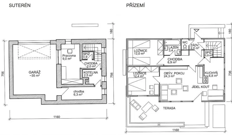 Prodej rodinného domu, Lhotka, 90 m2
