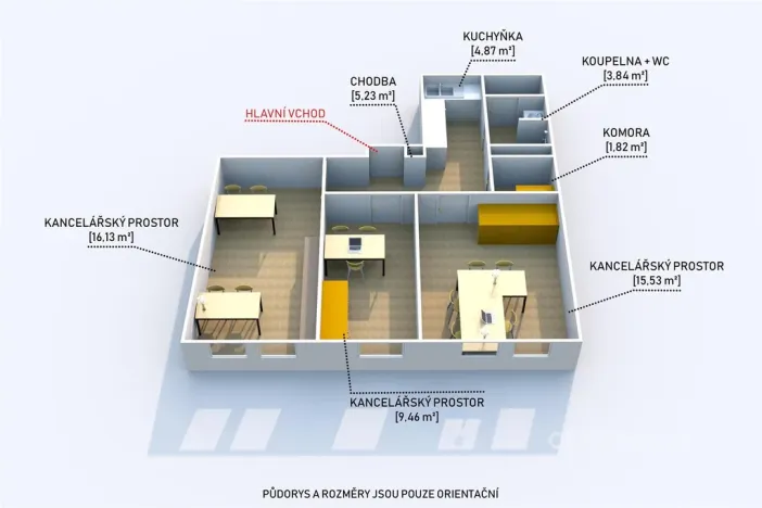 Pronájem kanceláře, Plzeň, Bezručova, 59 m2