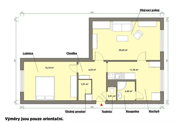 Prodej bytu 2+1, Aš, Hlavní, 59 m2