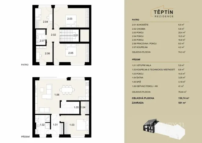Prodej rodinného domu, Kamenice - Těptín, 151 m2