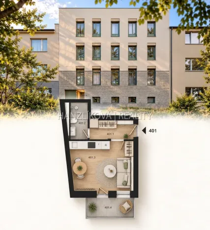 Prodej bytu 1+kk, České Budějovice - České Budějovice 5, Ledenická, 26 m2