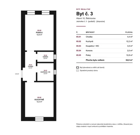 Prodej bytu 2+kk, Štěchovice, 35 m2