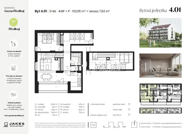 Prodej bytu 3+kk, Předboj, Ke Tvrzi, 104 m2
