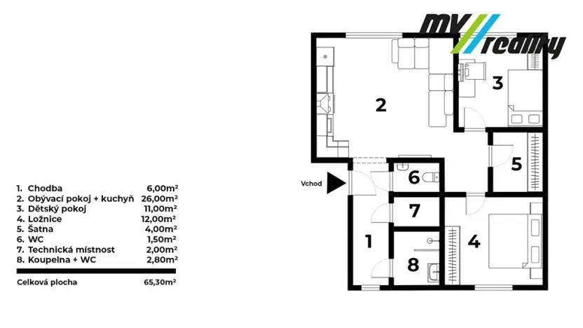 Prodej bytu 3+kk, Benátky nad Jizerou, 65 m2