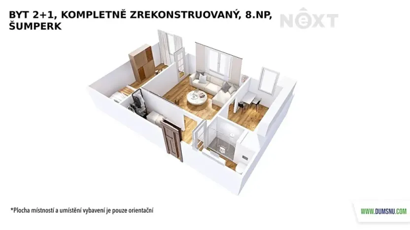 Pronájem bytu 2+1, Šumperk, Jugoslávská, 46 m2