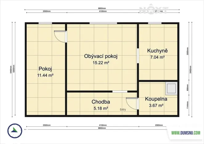 Pronájem bytu 2+1, Šumperk, Jugoslávská, 46 m2