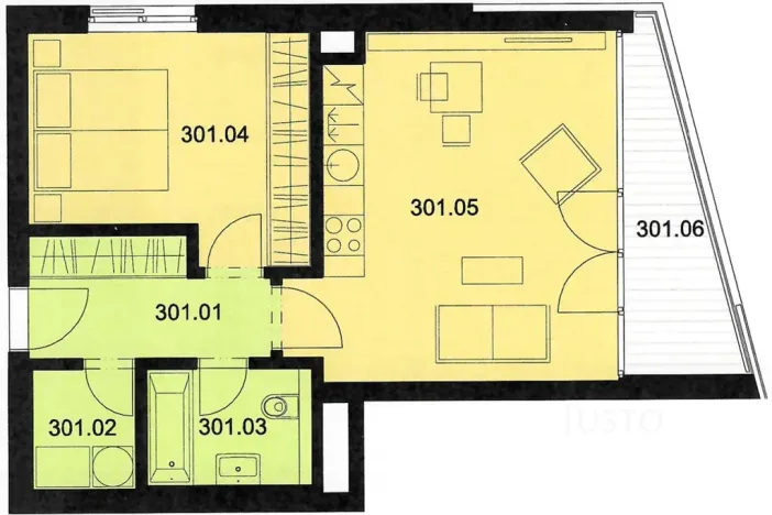 Pronájem bytu 2+kk, Praha - Krč, V jehličí, 53 m2