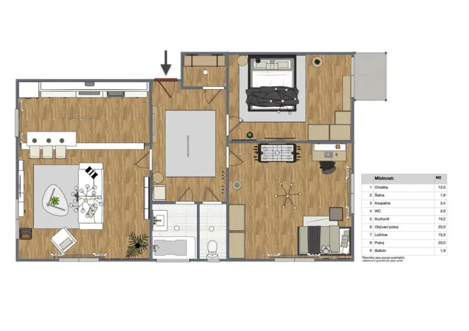 Prodej bytu 3+1, Praha - Břevnov, Patočkova, 82 m2