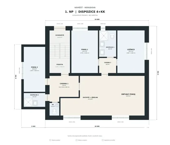 Prodej bytu 4+kk, Náměšť na Hané, Nerudova, 86 m2