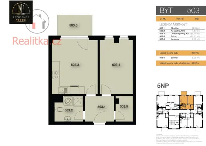 Prodej bytu 2+kk, Mělník, Vlasákova, 39 m2