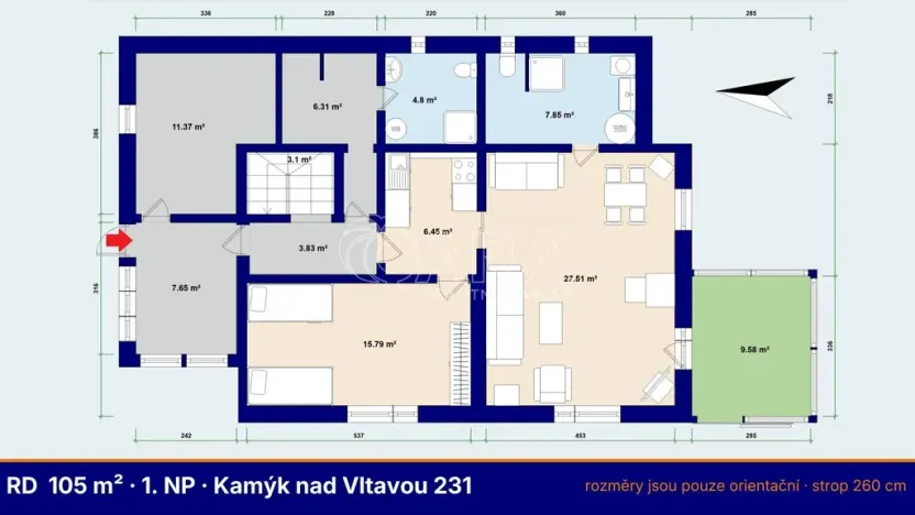 Prodej rodinného domu, Kamýk nad Vltavou, 165 m2