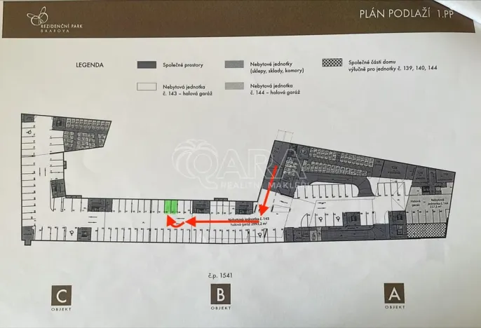 Prodej garážového stání, Praha - Michle, Baarova, 13 m2