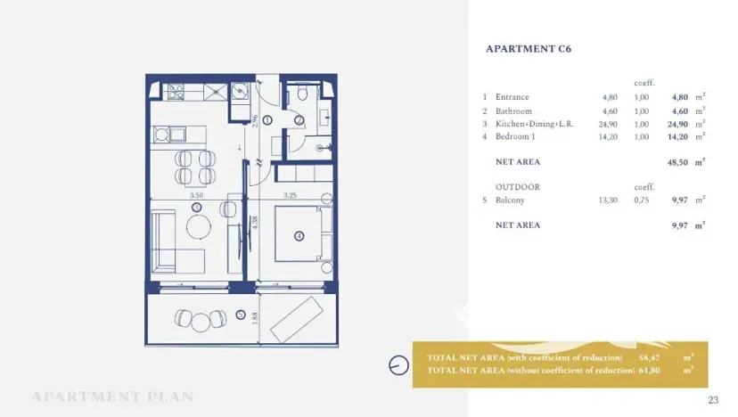 Prodej bytu 2+kk, Umag, Chorvatsko, 48 m2
