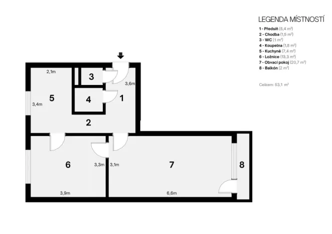 Prodej bytu 2+1, Karviná - Ráj, Kosmonautů, 53 m2