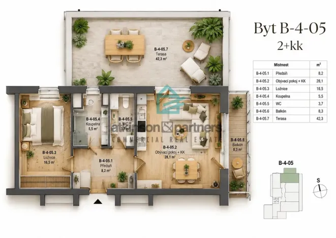 Prodej bytu 2+kk, Hluboká nad Vltavou, Masarykova, 62 m2