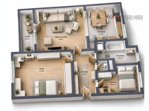 Prodej bytu 3+kk, Kladno, Jana Wericha, 72 m2