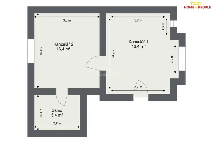 Pronájem kanceláře, Praha - Michle, Na rolích, 40 m2