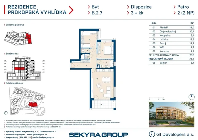 Prodej bytu 3+kk, Praha - Jinonice, Radlická, 76 m2