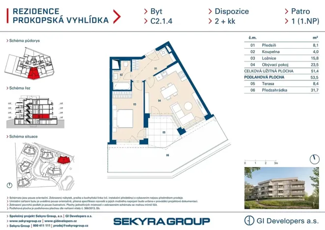 Prodej bytu 2+kk, Praha - Jinonice, Radlická, 51 m2
