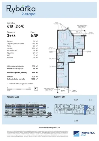 Prodej bytu 3+kk, Brno, Rybářská, 94 m2