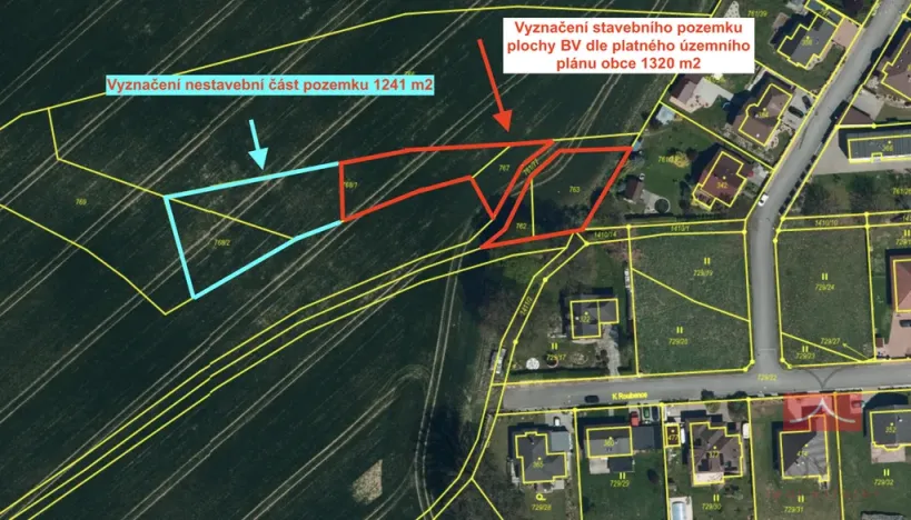 Prodej pozemku pro bydlení, Jiřice, 2561 m2