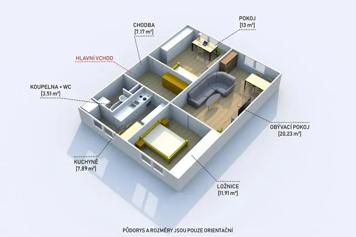 Prodej bytu 3+1, Tachov, Bělojarská, 63 m2