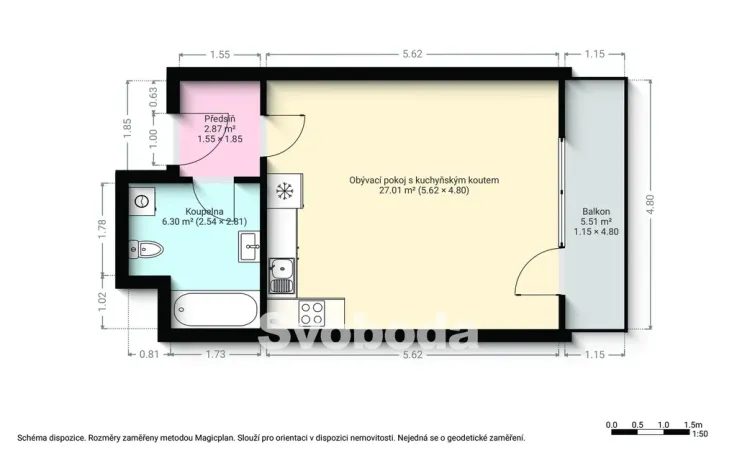 Prodej bytu 1+kk, Praha - Letňany, Pavla Beneše, 37 m2