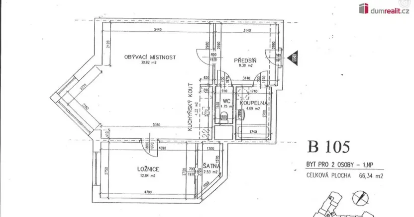 Prodej bytu 2+kk, Praha - Kunratice, K Václavce, 69 m2