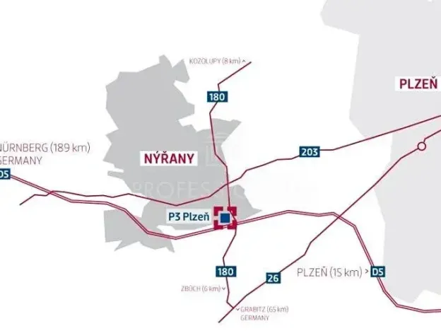 Pronájem skladu, Nýřany, U Mexika, 5460 m2