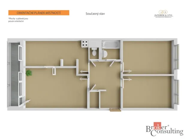 Prodej bytu 3+1, Praha - Stodůlky, Hábova, 71 m2