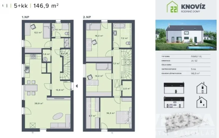 Prodej domu na klíč, Knovíz, Na Hrudném, 146 m2