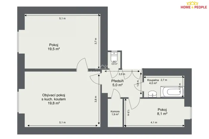 Prodej bytu 2+1, Praha - Nové Město, Pod Slovany, 57 m2