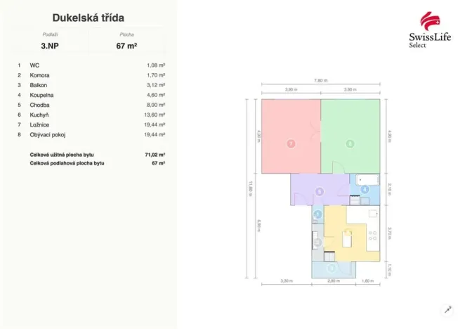 Prodej bytu 2+1, Brno - Husovice, Dukelská třída, 71 m2