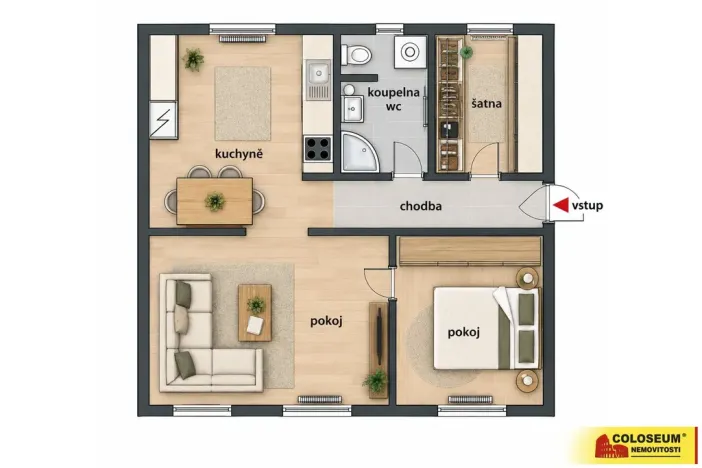 Pronájem bytu 2+1, Uherský Brod, 69 m2