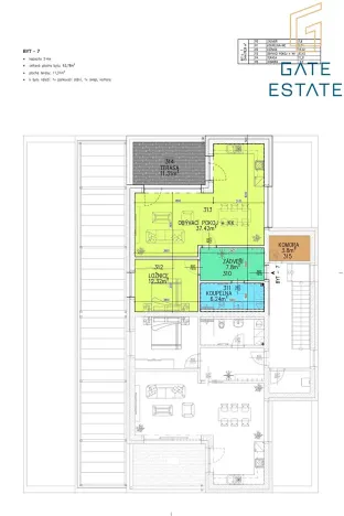 Pronájem bytu 2+kk, Holešov, Pod Hrádkem, 63 m2
