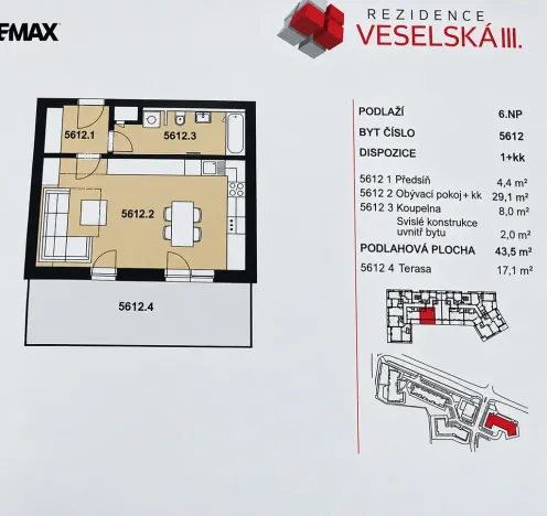 Prodej bytu 1+kk, Praha - Letňany, Miroslava Hajna, 43 m2