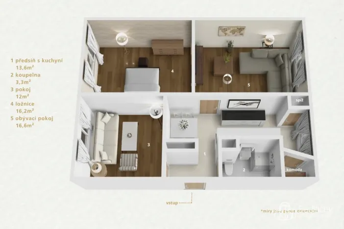 Prodej bytu 3+1, Bukovany, 66 m2