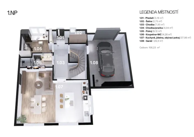 Prodej rodinného domu, Kamenice - Ládví, Lomená, 156 m2