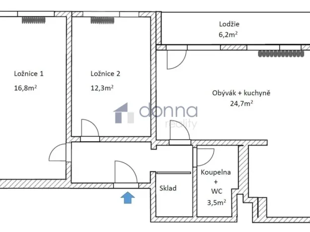 Pronájem bytu 3+kk, Praha, Habrová, 66 m2