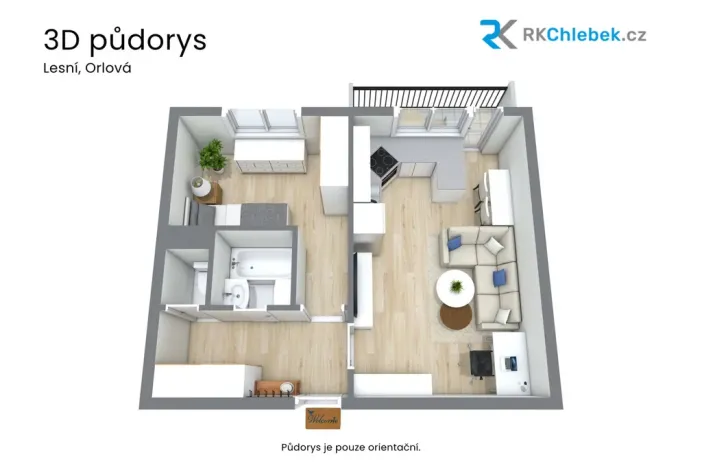 Prodej bytu 1+1, Orlová, Lesní, 37 m2