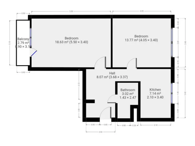 Pronájem bytu 2+1, Praha - Malešice, Přistoupimská, 54 m2