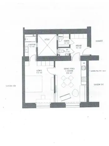 Pronájem bytu 2+kk, Praha - Žižkov, Roháčova, 54 m2