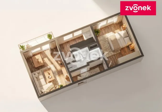 Pronájem bytu 2+1, Otrokovice, 52 m2