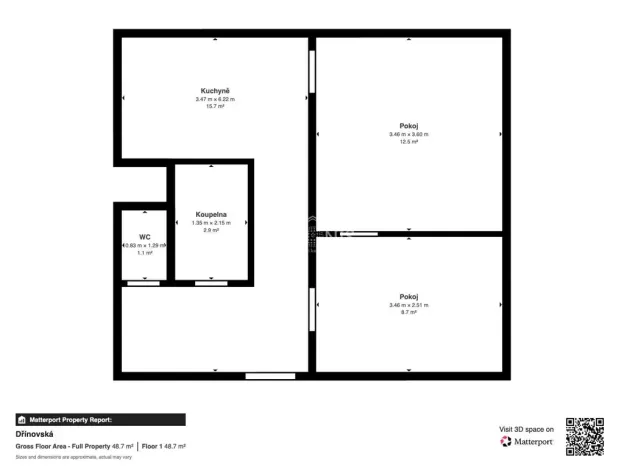 Pronájem bytu 2+kk, Chomutov, Dřínovská, 42 m2