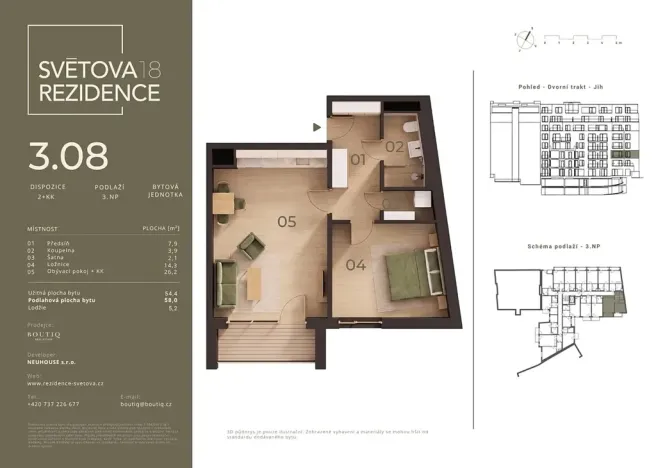 Prodej bytu 2+kk, Praha - Libeň, Světova, 54 m2