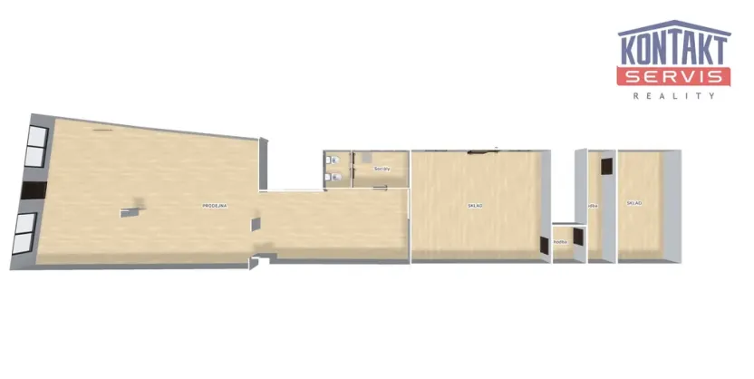 Pronájem obchodního prostoru, České Budějovice, Lannova tř., 212 m2